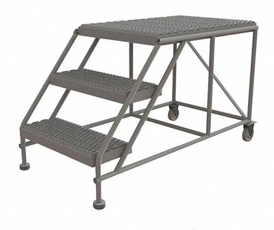 TRI-ARC Mobile Work Platform: 2.5 ft Platform Ht - Max, 24 in x 35 in, Steel - Tilt-&-Move Rolling Single-Access Platforms