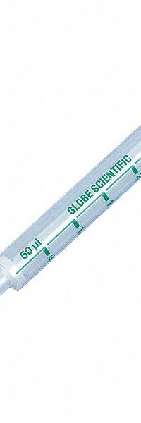 GLOBE SCIENTIFIC Dispenser Syringe Tip: Sterile, 250 ul Capacity, Bulk Bag, No Filter, Clear, 100 (MPN 3926S). Key specifications — Autoclavable: Not Autoclave Compatible; Brand: GLOBE SCIENTIFIC; Color: Clear; Disposability: Single-Use; Material: Polypropylene; Sterility: Sterile; For Pipette Type: Repeat Volume Pipettor; Includes Filter: No Filter.