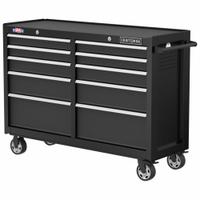 CRAFTSMAN Rolling Tool Cabinet: Black / Black Drawer, 52 in W x 18 in D x 37 1/2 in H, 10 Drawers (MPN CMST98273BK). Key specifications — Brand: CRAFTSMAN.