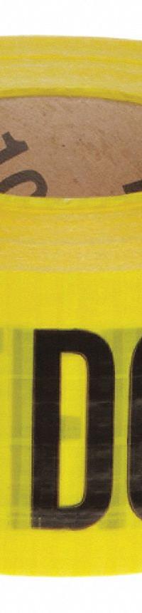 BRADY Barricade Tape: 500 ft Lg, 3 in Wd, Caution Do Not Enter Legend, Polyethylene, Yellow Color (MPN 91102). Key specifications — Tape Message: Caution Do Not Enter; Message Color: Black; Brand: BRADY.