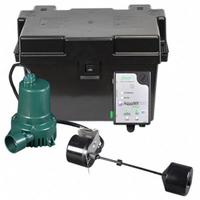 ZOELLER Battery Backup Sump Pump: 12V DC, Piggyback Vertical Float, 14.5 ft Max. Head, Plastic, Male (MPN 507-0005). Key specifications — Pump Rated Voltage: 12V DC; Brand: ZOELLER; Includes: Battery Charger; Switch: Piggyback Vertical Float.