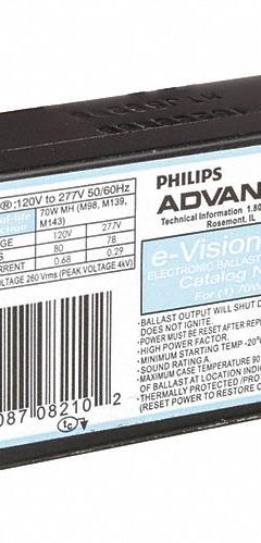ADVANCE HID Ballast: Metal Halide, 70 W Bulb Watt - Max, ANSI Code C139/C98/M1/M139/M98, Pulse (MPN IMH-70-E-LF). Key specifications — Input Voltage: 120/277V AC; Brand: ADVANCE; Ballast Bulb Type: Metal Halide.