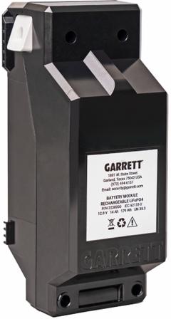GARRETT METAL DETECTORS Battery Module: Compatible With Garrett Metal Detectors (MPN 2238000). Key specifications — Brand: GARRETT METAL DETECTORS; Compatible Product Type: Paragon Walk-Through Metal Detectors; Compatible Brand: Garrett Metal Detectors.