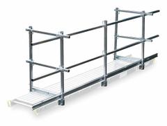 WERNER Guard Rail and Toe Board System: Guardrail and Toeboard Kit, Aluminum (MPN SQHTG-12A). Key specifications — Color: Silver; Included Components: Brackets; Material: Aluminum; Product Type: Guardrail and Toeboard Kit; Series: SQHTG; Brand: WERNER.