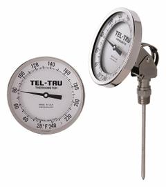 TEL-TRU Dial Thermometer: 0°F to 250°F, +/- 1% Accuracy, 15 in Stem Lg, Fahrenheit (MPN AA575R-1567). Key specifications — Temperature Units: Fahrenheit; Accuracy: +/- 1%; Brand: TEL-TRU.