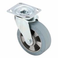 APPROVED VENDOR Plate Caster: Swivel, No Brake, Rubber, 6 in Wheel Dia, 2 in Wheel Wd, Slot, Ball (MPN LE-ALEV 150K-14-SG). Key specifications — Wheel Bearing Type: Ball; Wheel/Tread Color: Black; Brand: APPROVED VENDOR; Caster Type: Swivel.