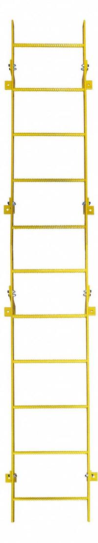 TRI-ARC Ladder,Steel,Standard Fixed,11-Rung: 11 ft Overall Ht, 25 in Overall Wd, Steel, 11 Rungs (MPN WLFS0111-Y). Key specifications — Brand: TRI-ARC; Number of Sections: 1.