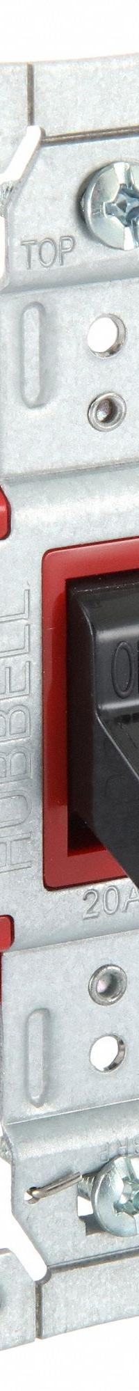 HUBBELL Wall Switch: Toggle Switch, Single Pole, Maintained, Black, 120/277V AC, 20 A (MPN SNAP1221ILBK). Key specifications — Illuminated: No; Voltage Rating: 120/277V AC.
