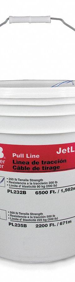 GARDNER BENDER Fishing Line: For 1/2 in_6 in Conduit, For EMT/Flex/IMC/PVC/Rigid Types, 6,500 ft Lg (MPN PL232B). Key specifications — attr531723: EMT; attr531728: Polyolefin; attr531727: Bucket; attr531718: GARDNER BENDER.