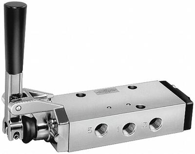 Parker Manual Air Control Valve: 42, Four-Way / Two-Position, Lever, 3/8 in Female NPT - Parker 42 Series Manual Air Control Valves