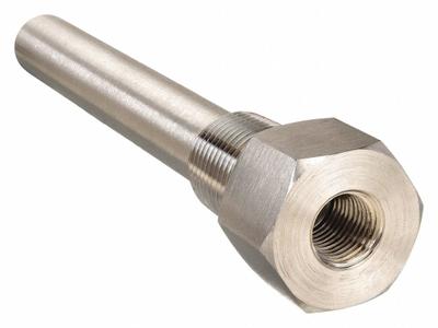 Dwyer Threaded Thermowell: Stainless Steel, For 6 in Stem Lg, 6 in Insertion Lg - Temperature Regulator & Duct Sensor Thermowells