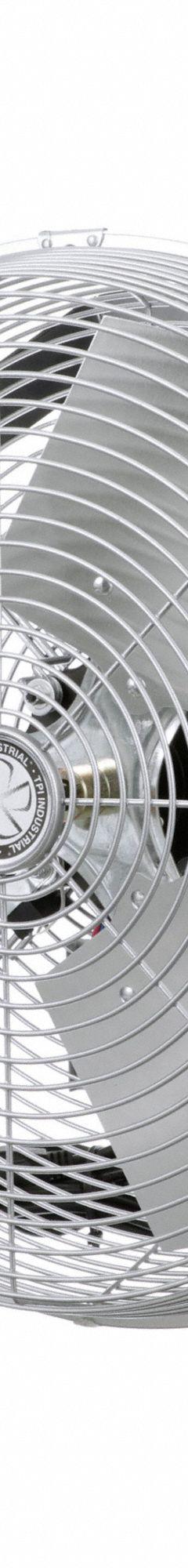 TPI INDUSTRIAL Circulating Fan: 24 in Blade Dia, 120V, 1/8 hp Motor HP, Ceiling/Wall Mount, Yoke (MPN U24-TE). Key specifications — Brand: TPI INDUSTRIAL; Voltage: 120V; Number of Speeds: 3; Fan Mounting Location: Wall; Oscillation: Non-Oscillating; Mounting Type: Yoke.
