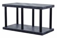 STRUCTURAL PLASTICS Plastic Shelving: 48 in x 24 in, 27 in Overall Ht, 2 Shelves (MPN ST4824B). Key specifications — Resistance Properties: Corrosion-Resistant; Frame Material: Plastic; Shelving Material: High Density Polyethylene; Brand: STRUCTURAL PLASTICS.