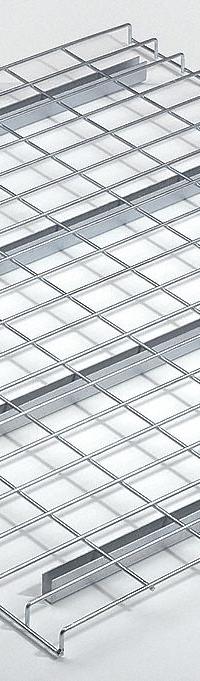 NASHVILLE WIRE Pallet Rack Decking: 52 in x 36 in, Waterfall, Std Wire Decking, 6 ga Decking, Silver (MPN D3652AA3B1P). Key specifications — Wire Decking Style: Standard; Finish: Zinc-Plated; Brand: NASHVILLE WIRE; Material: Steel; Decking Edge: Waterfall; Color: Silver.
