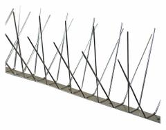 BIRD BARRIER Bird Repellent Spikes: Narrow, Stainless Steel Base, Silver, 51 ft Overall Lg (MPN BP-S250). Key specifications — Brand: BIRD BARRIER; Spike Material: Stainless Steel; Targeted Birds: Pigeons; Base Material: Stainless Steel; Ledge Width: Narrow.