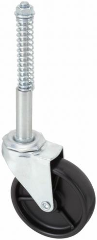 APPROVED VENDOR Stem Caster: Swivel, 3 in Wheel Dia., 7/8 in Wheel Wd, Polyolefin, Light Duty (MPN 416P14). Key specifications — Brand: APPROVED VENDOR; Thread Size: 5/16"-18; Roll Up: Swivel.