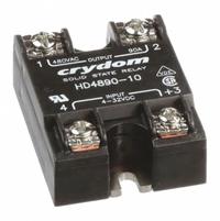 CRYDOM Solid State Relay: Surface Mounted, 90 A Max Output Current, SCR, AC Output (MPN HD4890-10). Key specifications — Brand: CRYDOM; Current Type: AC; Electrical Connection: Screw Clamp; Finger Safe: No; Input Current: 12 mA; Maximum Output Current without Heat Sink: Not Recommended; Mounting Style: Panel; Output Voltage: 48 to 530V AC.