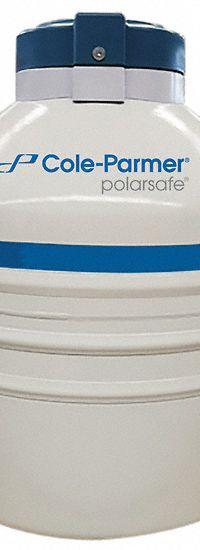 COLE-PARMER Cryogenic Dewar: 115 L Capacity, 26 3/4 in Overall Dia, 34 1/4 in Overall Ht, Aluminum (MPN 4426055). Key specifications — Brand: COLE-PARMER; Material: Aluminum; Includes: Smart Caps; Included Safety Features: Lockable.