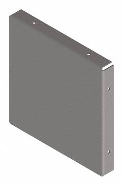 HOFFMAN Wireway Closure Plate: 2 1/2 in Wd, 2 1/2 in Ht, 16 ga Gauge, 1, Without Knockouts, Steel (MPN F22GCPNK). Key specifications — Brand: HOFFMAN; Finish: Painted; With/Without Knockouts - Broad: No.
