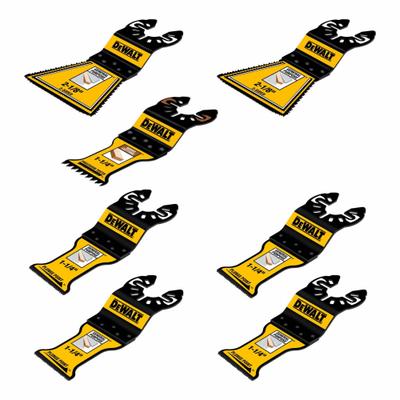 DEWALT Oscillating Tool Blade Set: 7 Blades, Semi-Circular, Universal Open-Back Connection - Open-Back Universal OIS Mounted Sets
