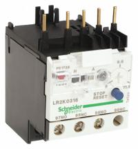 SCHNEIDER Overload Relay: Thermal Protection, 3 Poles, 1NO/1NC, Phase Loss Sensitivity, 8 A – 11.5 A (MPN LR2K0316). Key specifications — Brand: SCHNEIDER; Auxiliary Contact Form: 1NO/1NC; Compatible Contactor Series: TeSys K; Terminal Connection Type: Screw Clamp Terminals; Maximum Voltage Rating: 690V AC (Signaling Circuit); Phase Loss Sensitivity: Yes; Thermal Units Required: None (Relay Includes Integrated Bimetallic Elements); Compatible Contactors: TeSys K Models.