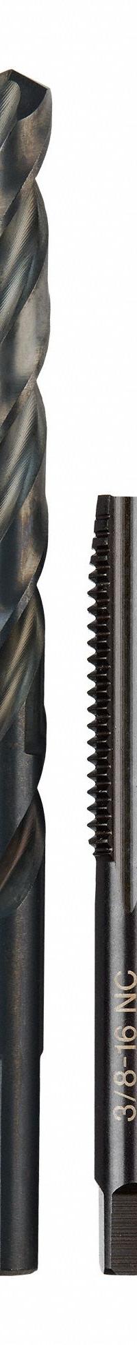 MILWAUKEE Plug Tap and Drill Bit: 2 Pc, 3/8"-16 Tap, 5/16" Drill (MPN 49-57-5548). Key specifications — attr1300596: Straight Flute.