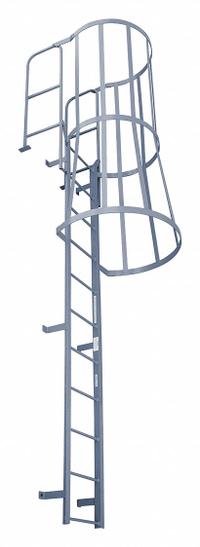 COTTERMAN Fixed Ladder with Safety Cage: 27 ft Overall Ht, 39 in Overall Wd, Steel, 24 Rungs (MPN F24WC C1). Key specifications — attr1050722: COTTERMAN; attr1050760: Assembled; attr1083696: 2.