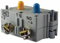 EATON Contact Block: 30 mm Panel Mounting Size, 1NC/1NO, Momentary, 10250T/E34 Series (MPN 10250T1E). Key specifications — Switch Action: Momentary; Terminal Connection Type: Screw Clamp Terminals; Brand: EATON; Compatible with Series: 10250T.