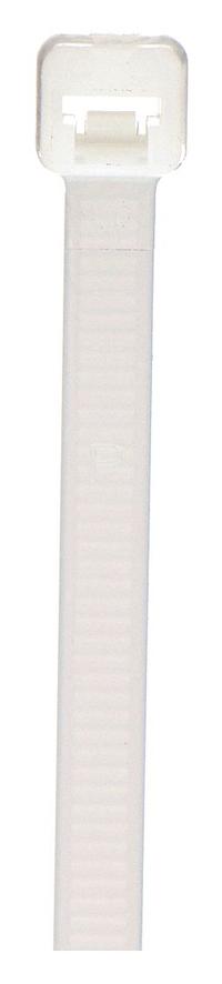 PANDUIT Cable Tie: 7 1/2 in Nominal Lg, 1 3/4 in Nominal Max. Bundle Dia., 0.19 in Wd, Std, 100 PK (MPN PLT2S-C). Key specifications — Outdoor Use: No; Color: Natural; Brand: PANDUIT.