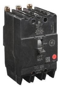 GE Molded Case Circuit Breaker: 90 A Amps, 14kA at 277/480V AC, Fixed, Lug, ABC (MPN TEY390). Key specifications — Series: TEY; Max. AIR Rating: 14kA at 277/480V AC; Instantaneous Trip: Fixed; Terminal Connection: Lug; Phase Connection: ABC.