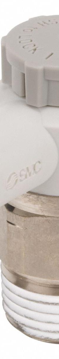 SMC Speed Control Valve: Elbow Fitting, Screw, 3/8 in Valve Body Size, 5/16 in Push to Connect Tube (MPN AS3201F-N02-09S). Key specifications — attr947203: Brass/PBT; attr947205: SMC.