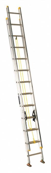 LOUISVILLE LADDER Extension Ladder: 24 ft Ladder Size, Aluminum, 250 lb Load Capacity, 39 lb Wt (MPN AE3224). Key specifications — Color: Silver; Brand: LOUISVILLE LADDER; Included Features: Mar-Resistant End Caps; Removable Fly: Fixed.