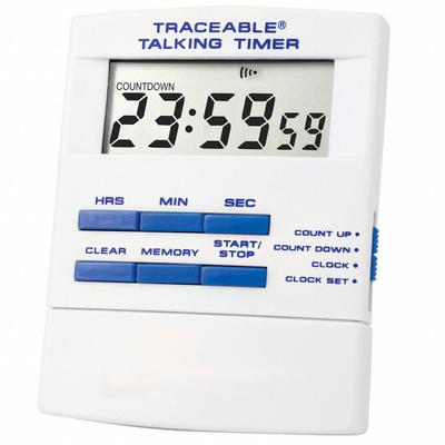 TRACEABLE Talking Digital Timer: 1/2 in x 3 1/4 in x 2 1/2 in, 1/2 in Overall Dp - Digital Timers