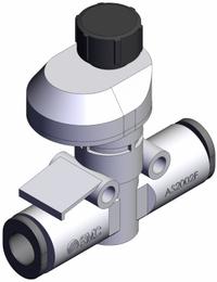 SMC Speed Controller: In-Line Fitting, Screw, 1/8 in Valve Body Size, 6 mm Push to Connect Tube (MPN AS2002FS-06). Key specifications — attr947203: Brass/PBT; attr947205: SMC.