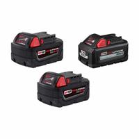 MILWAUKEE Battery Kit: M18™, 5 Ah_6 Ah, 3 Batteries Included, 18V DC (MPN 48-11-1852, 48-11-1865). Key specifications — attr1278107: Not Oil-Resistant.