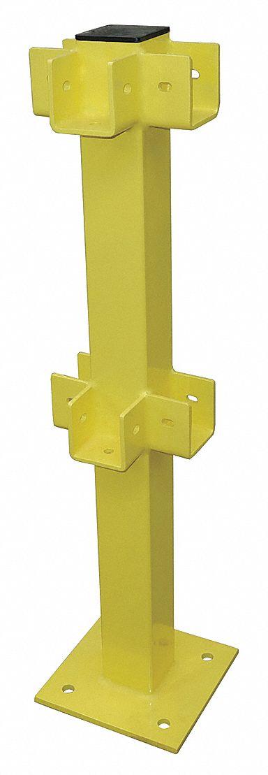 APPROVED VENDOR Three Way Post: 4 in Post Wd, Three-Way, 4 in Post Dp, 2 Rail Levels - Lift-Out Guardrail Posts
