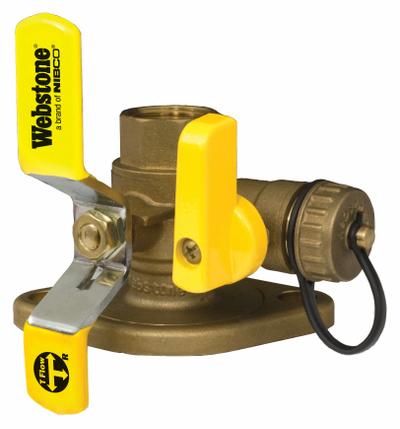 WEBSTONE Rotating Flanged Ball Valve w/Drain: 3/4 in, Brass, 600 psi Max. Op Pressure - Circulator Pump Installation Kits