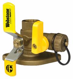 WEBSTONE Rotating Flanged Ball Valve w/Drain: 3/4 in, Brass, 600 psi Max. Op Pressure, Flange x FIP (MPN 41413). Key specifications — Brand: WEBSTONE; Handle Material: Steel; Includes: Nuts.