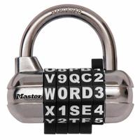 MASTER LOCK Combination Padlock: Scrolling Combo, Silver, Zinc Die-Cast, Std Shackle, Steel Shackle (MPN 1534DBLK). Key specifications — Dial Color: Black; Brand: MASTER LOCK.