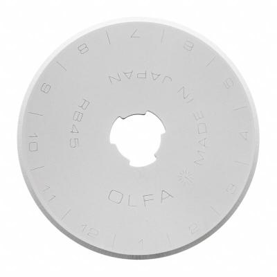 OLFA Rotary Cutter Blade: Straight, 45 mm Blade Dia, Tungsten, 0.3 mm Blade Thick - Rotary Cutter Blades