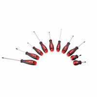 MILWAUKEE Tether Ready Magnetized Tip Screwdriver Set: 1-10 Pieces, 10 Pieces, 13 3/4 in Overall Lg (MPN 48-22-2710). Key specifications — attr1205274: MILWAUKEE; attr1205269: 1/4 in.