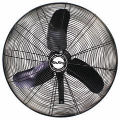 AIR KING Mounted Fan: 30 in Blade Dia, 120 V ac, 1/3 hp Motor HP, Wall Mount, Non-Oscillating (MPN 9070). Key specifications — Brand: AIR KING; Voltage: 120 V ac; Number of Speeds: 3; Fan Mounting Location: Wall; Oscillation: Non-Oscillating; Mounting Type: Bracket.
