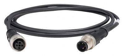 TELEMECANIQUE SENSORS Cordset: M12 Male Straight X M12 Female Straight, 3 Pins, Black, PUR, 2 m Cable Lg - Double-Ended Cordsets with PUR Jacket for Twisting Applications