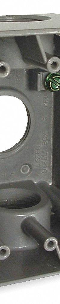 BELL Electrical Box: Aluminum, Rectangular, 1 Gangs, 1 in Hub Size, 22.5 cu in Capacity, Gray (MPN 5387-0). Key specifications — Color: Gray; Brand: BELL.