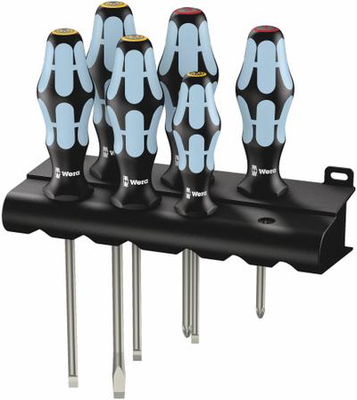 WERA General Purpose Screwdriver Set: 1-10 Pieces, 6 Pieces, Phillips/Slotted Tip - General Purpose Screwdriver Sets