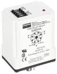 DAYTON Single Function Time Delay Relay: Socket Mounted, 12V DC, 10 A, 8 Pins/Terminals, On Delay (MPN 5DPZ7). Key specifications — Brand: DAYTON.