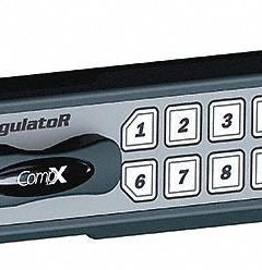 COMPX REGULATOR Electronic Keyless Lock: Deadlatch, 1 1/2 in Body Ht, 5 7/16 in Body Wd, 12 Buttons (MPN REG-S-R-5-BLK). Key specifications — Latch Type: Deadlatch; Brand: COMPX REGULATOR; Manufacturer Part Number: REG-S-R-5-BLK.