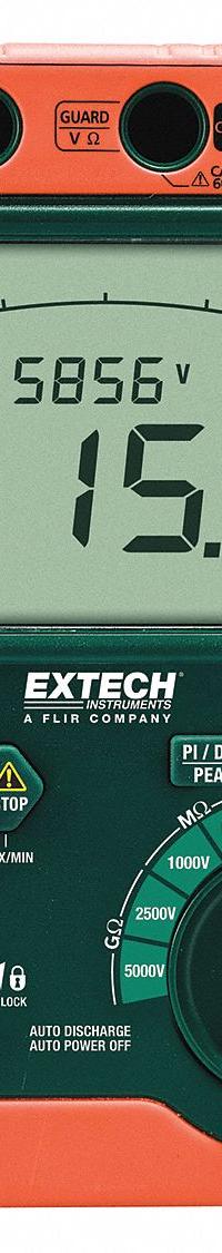 EXTECH Megohmmeter: 0 ohm to 60 gigohm, CAT IV 600V, Digital, No Output, 1mA, Insulation Resist (MPN 380395). Key specifications — IP Rating: Not Rated; Test Voltage: 500V DC; Brand: EXTECH.