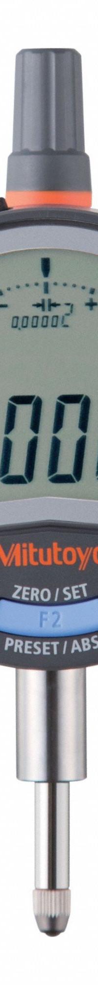 MITUTOYO Calibrated Indicator: 0 in to 0.5 in /0 in to 12.7 mm, Inch/Metric, +/- 0.0001 in Accuracy (MPN 543-702B-02CAL). Key specifications — attr1184065: MITUTOYO; attr1184072: +/- 0.0001 in; attr1184084: 2.32 in.