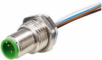 MURRELEKTRONIK Cordset: M12 Male – Rear Mounting Receptacle, A, 12 Pins, 1 m Wire Lead Lg (MPN 7000-19165-9790100). Key specifications — Cable Jacket Material: PP; IP Rating: IP67; NEMA Rating: 6P; Brand: MURRELEKTRONIK; Wire Size: 0.14 sq mm; Coding: A.